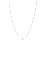 Diamond Serendipity Single Stone Necklace in Sterling Silver