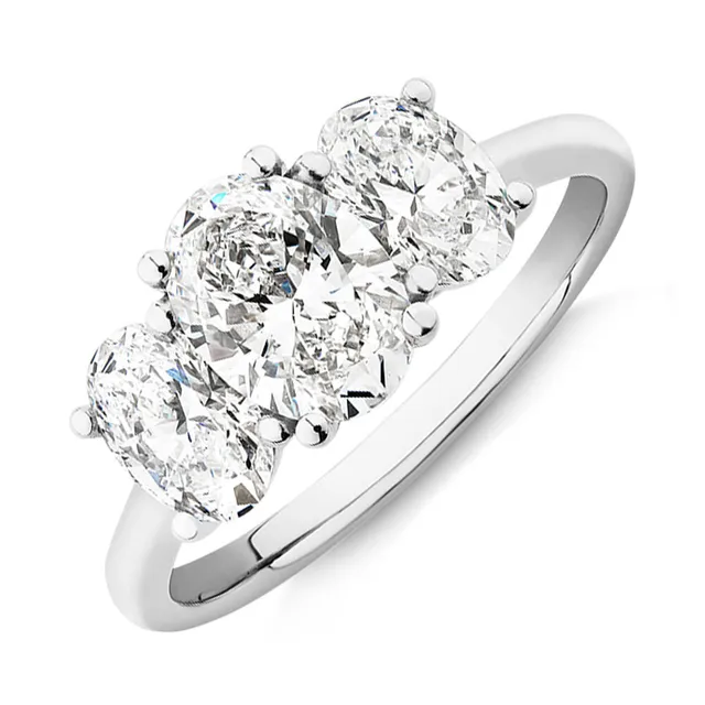 1 Carat Oval Laboratory-Grown Diamond Ring in 14kt White Gold