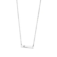 Diamond Accent Bar Necklace in Sterling Silver