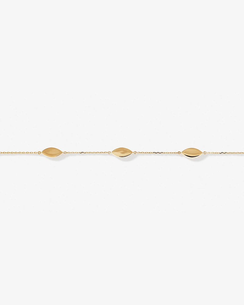 Marquise Station Bracelet in 10kt Yellow Gold