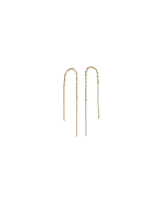 93mm Bar Threader Earrings in 10kt Yellow Gold