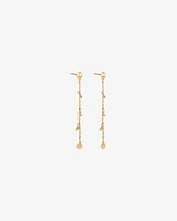 Pear Station Drop Earrings in 10kt Yellow Gold