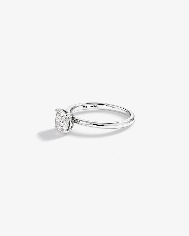 1.00 Carat TW Round Brilliant Diamond Solitaire Engagement Ring in 14kt White Gold