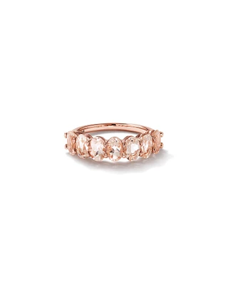 Morganite Half Eternity Ring in 10kt Rose Gold