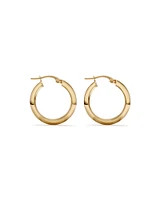 15mm Half Round Hoop Earrings in 10kt White Gold