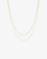 45cm Snake and Bead Multi-Layer Chain in 10kt Yellow Gold