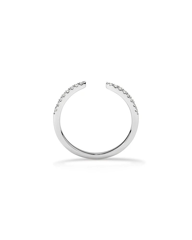 Bague de mariage ouverte de 0,12 carat TW en diamant en or blanc 14 carats