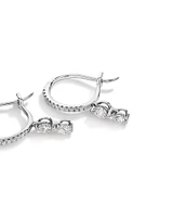 Boucles d'oreilles à double goutte avec 0,48 carat TW de diamants en or blanc 18 kt