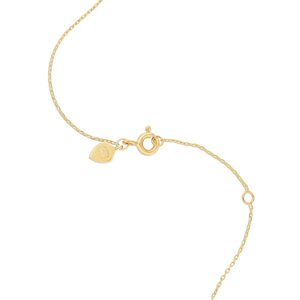 Collier pendentif cœur avec breloque en diamant en or jaune 10kt