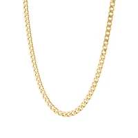 55cm (22") 6mm-6.5mm Width Solid Curb Chain in 10kt Yellow Gold