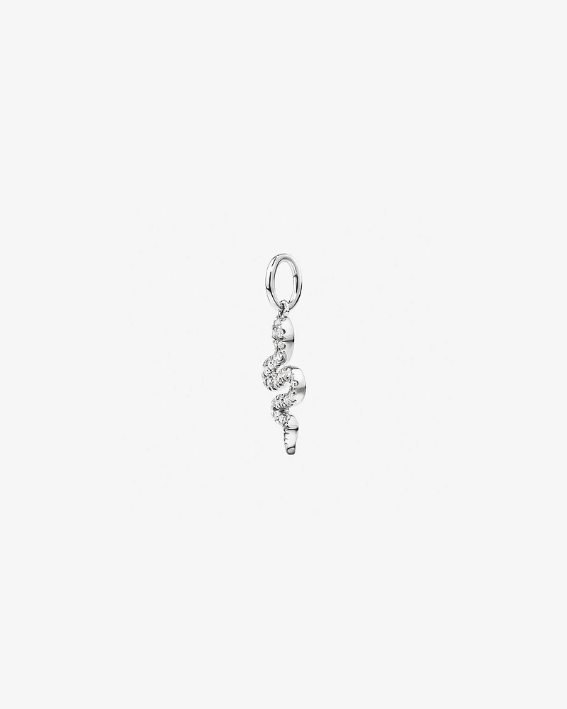 Diamond Snake Pendant in 10kt White Gold