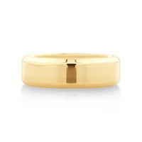 7mm Flat Bevelled Wedding Band in 10kt White Gold
