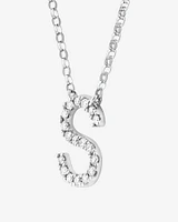 A' Initial necklace with 0.10 Carat TW of Diamonds in 10kt White Gold
