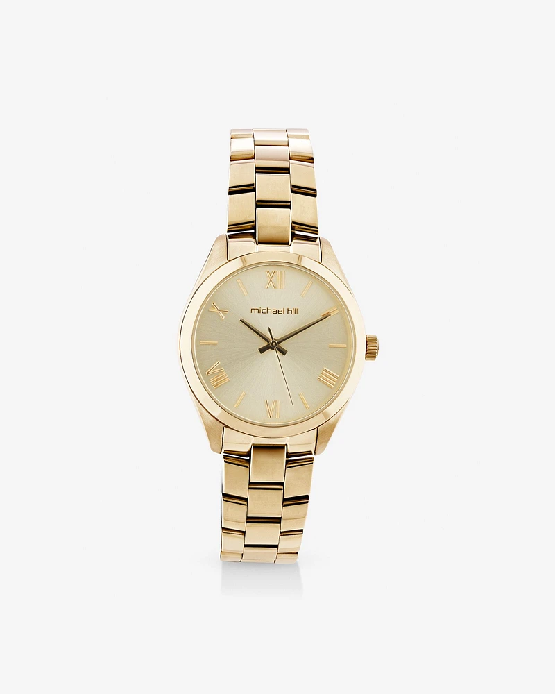 Montre en acier inoxydable doré pour femme