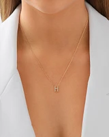 "K" Initial Necklace with 0.10 Carat TW of Diamonds in 10kt Yellow Gold