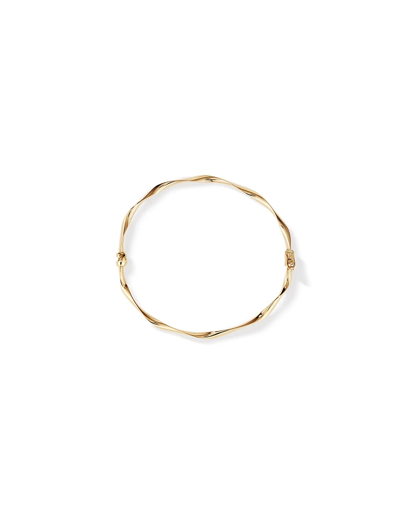 60mm Hollow Twist Bangle In 10kt Yellow Gold