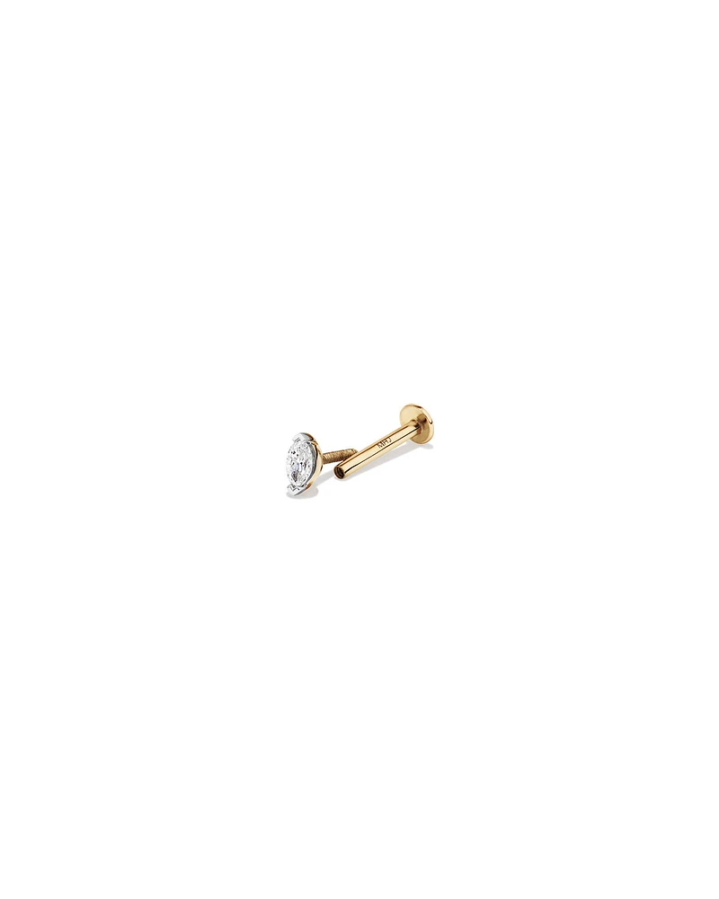 Marquise Diamond Stud Helix Earring in 10kt Yellow Gold