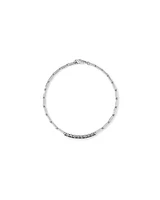 0.87 Carat TW Black Diamond Tennis and Paperclip Chain Men's Bracelet in Sterling Silver