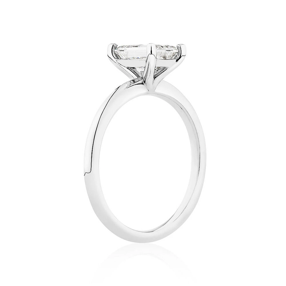 1.25 Carat Emerald Cut Laboratory-Grown Diamond Ring In 14kt White Gold