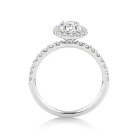 1.78 Carat TW Laboratory-Grown Diamond Oval Halo Ring in 14kt White Gold