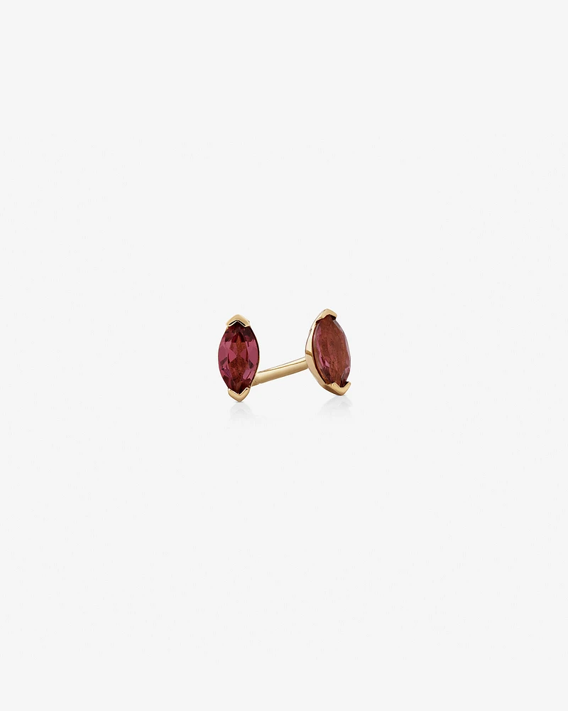 Marquise Cut Pink Tourmaline Stud Earrings in 10kt Yellow Gold