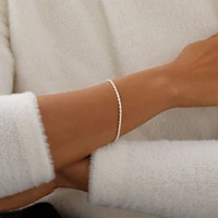 24cm (9.5") 2.5mm-3mm Width Rope Bracelet in Sterling Silver