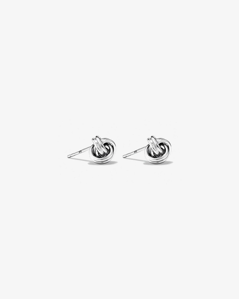 Knot Stud Earrings in Sterling Silver