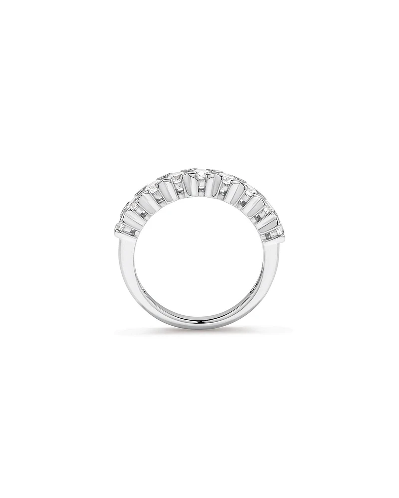 Round Cubic Zirconia Half Eternity Band in 10kt Yellow Gold