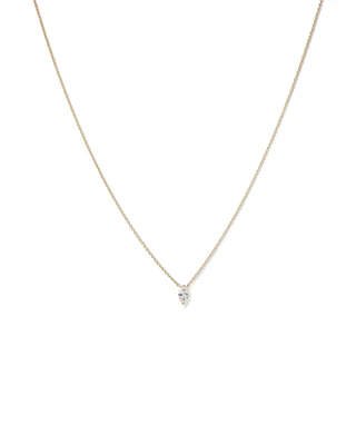 0.30 Carat TW Marquise Cut Laboratory-Grown Diamond Solitaire Necklace in 10kt Yellow Gold