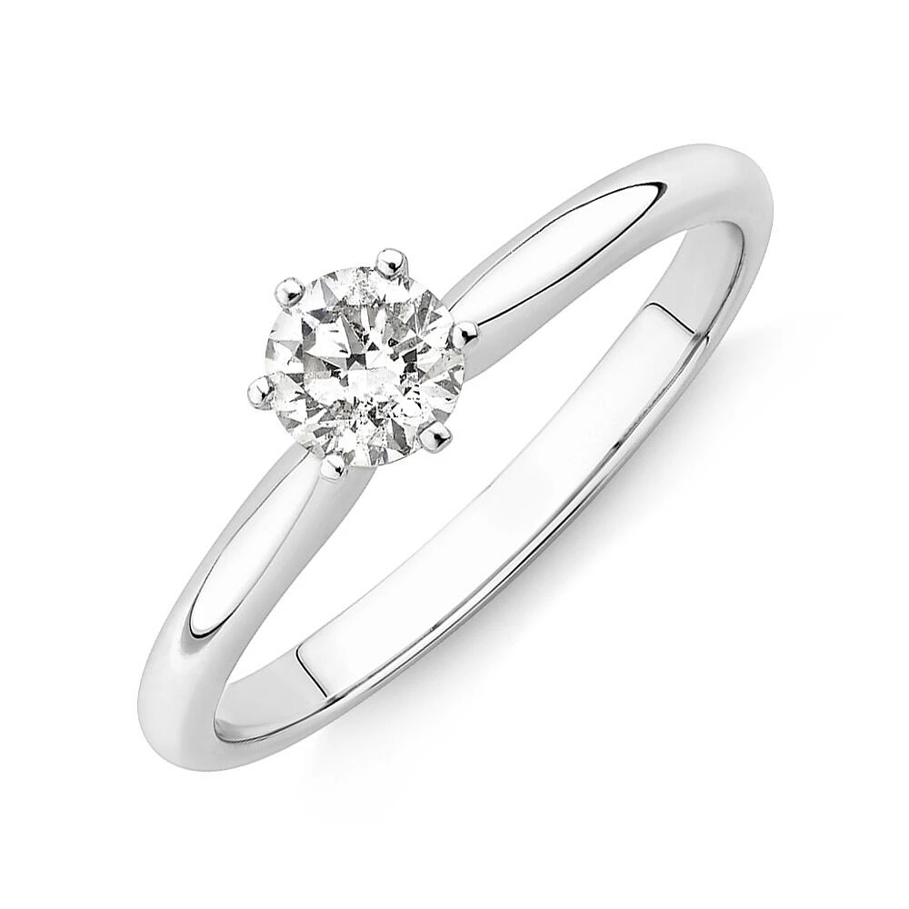 Certified Solitaire Engagement Ring with a 0.34 Carat TW Diamond in 18kt White Gold