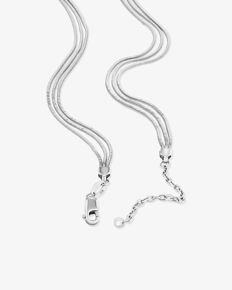 45cm (18") 1.2mm Width Multi Snake Chain in Sterling Silver