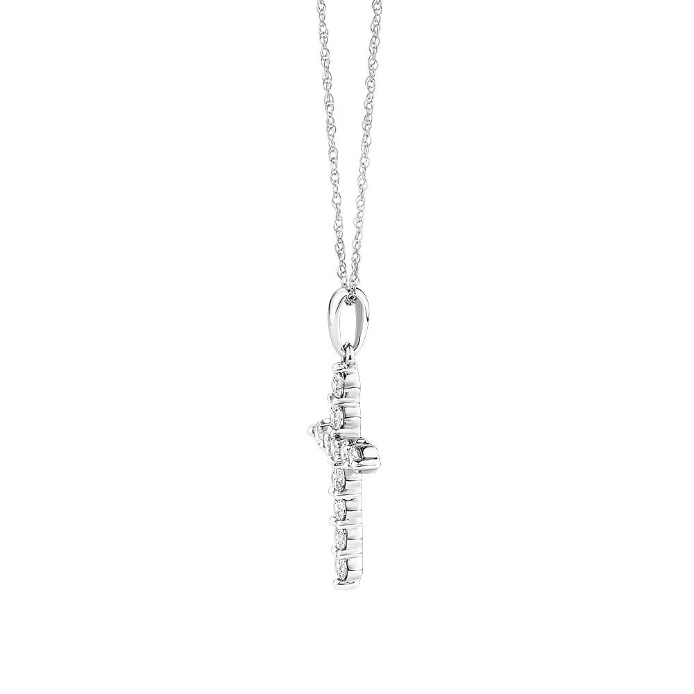 Cross Pendant with 0.50 Carat TW of Diamonds in 10kt White Gold