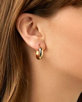 15mm Half Round Hoop Earrings in 10kt White Gold