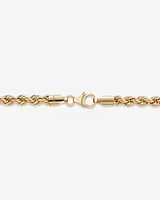 19cm (7.5") 4mm-4.5mm Width Rope Bracelet in 10kt Yellow Gold