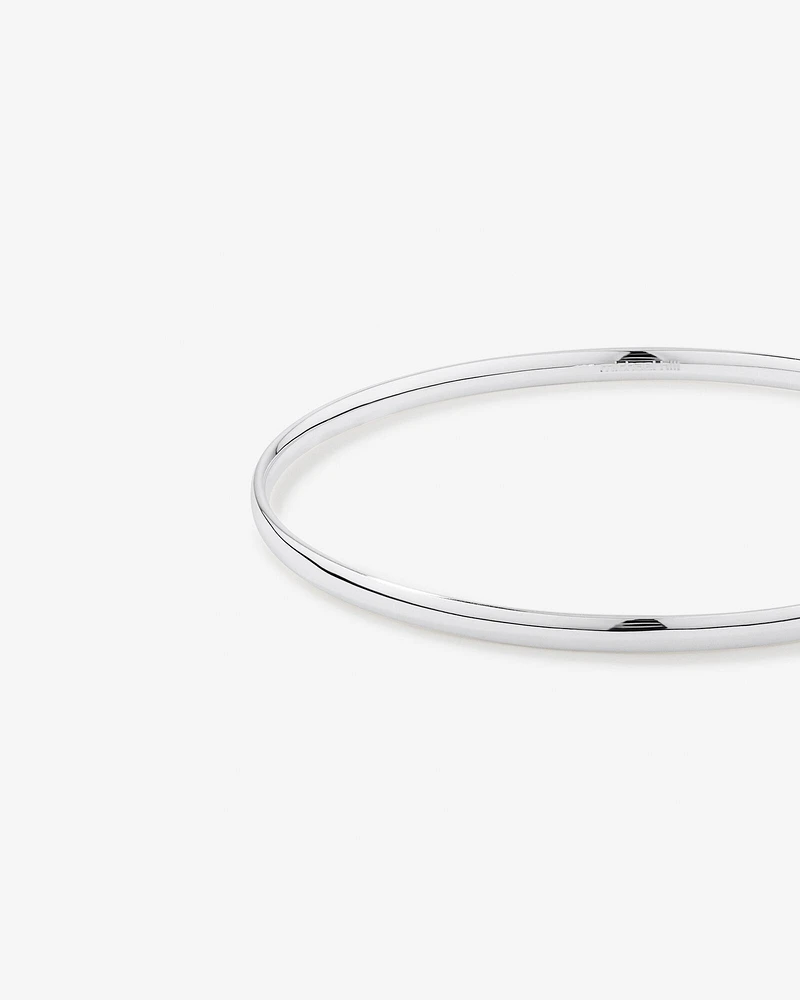 3.7mm Solid Round Bangle in Sterling Silver