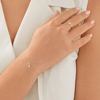 19cm (7.5") N Initial Bracelet in Sterling Silver