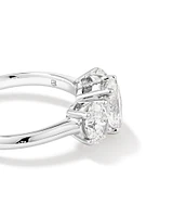 2 Carat Three Stone Oval Laboratory-Grown Diamond Engagement Ring In 14kt White Gold