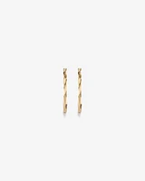 28mm Square Twist Hoop Earrings in 10kt Yellow Gold