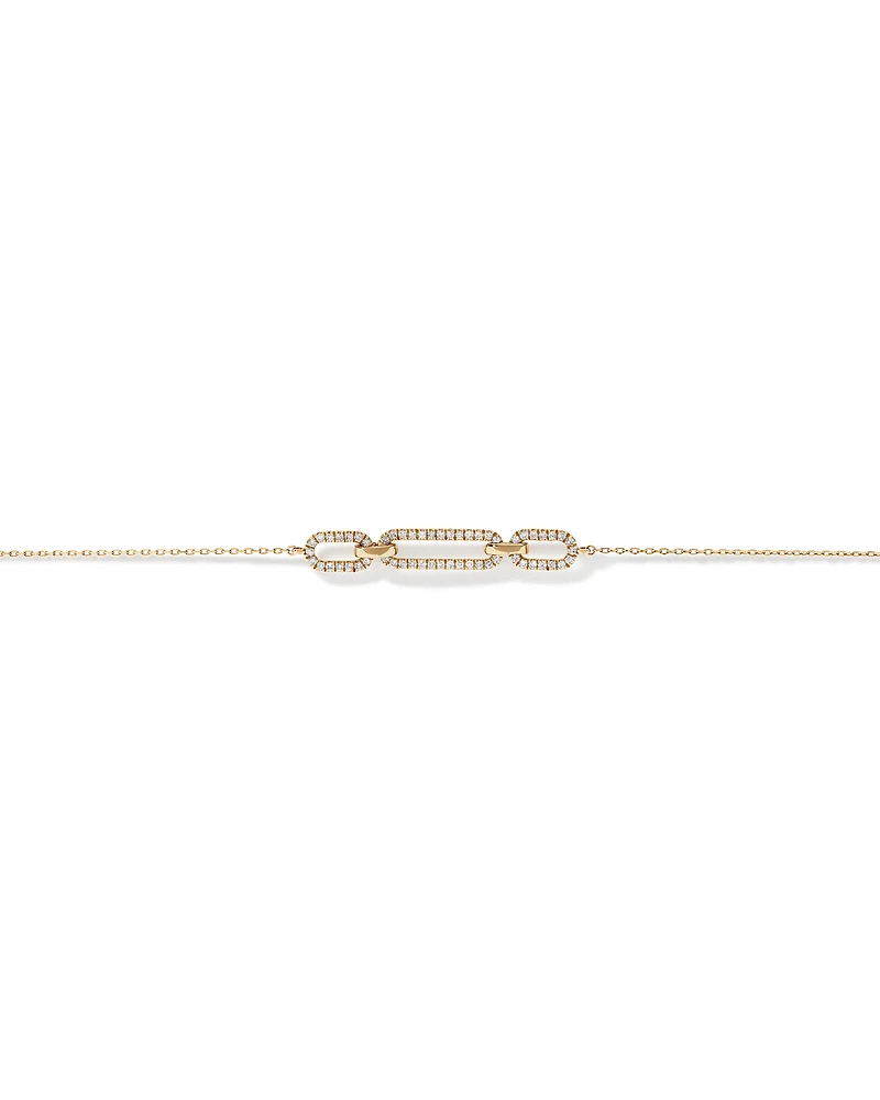 0.26 Carat TW Diamond Paperclip Bracelet in 10kt Yellow Gold