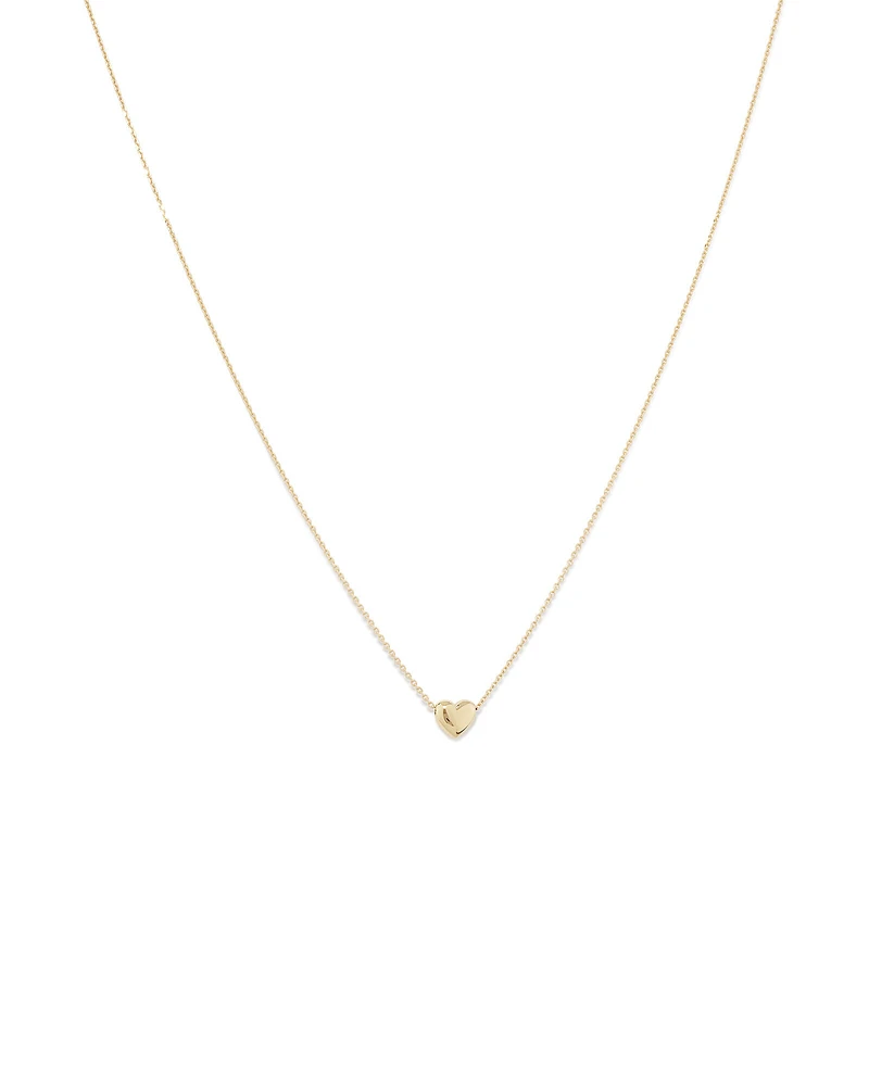 Heart Slider Necklace in 10kt Yellow Gold