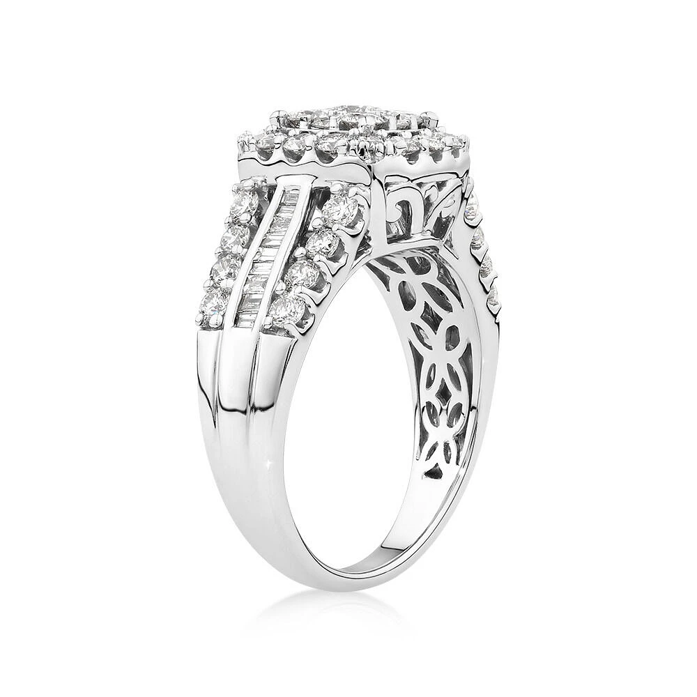 Engagement Ring with 1.50 Carat TW of Diamonds in 14kt White Gold