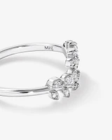 Cubic Zirconia Open Bypass Vine Ring in Sterling Silver