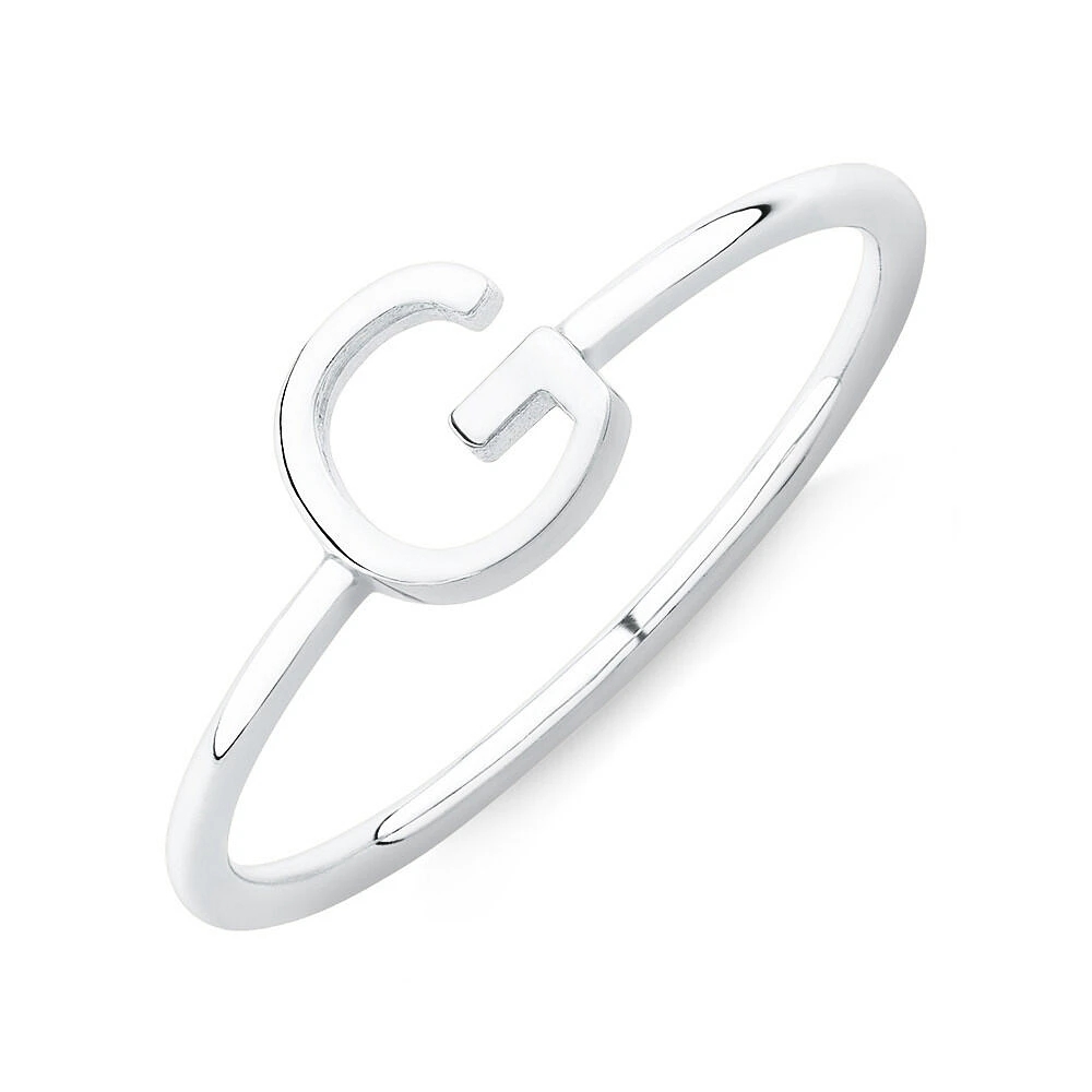 C Initial Ring in Sterling Silver