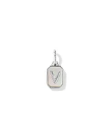 Letter Z Mother of Pearl Initial Pendant in Sterling Silver