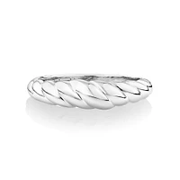 Bague Croissant Étroite en Argent Sterling