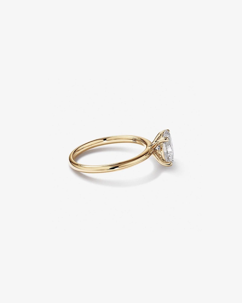 Carat TW Oval Laboratory-Grown Diamond Solitaire Engagement Ring in 14kt White Gold