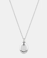 Diamond Accent Oval locket in Sterling Silver