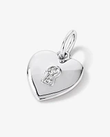 Diamond Accent Love Heart Lock Pendant in Sterling Silver