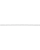 19cm (7.5") 3mm Width Fine Paperclip 3 and 1 Alternating Chain Bracelet in Sterling Silver