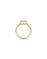 1.25 Carat TW Round Brilliant Laboratory-Grown Diamond Solitaire Bezel Set Engagement Ring in 14kt Yellow Gold